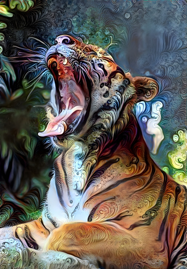 Yawning tiger